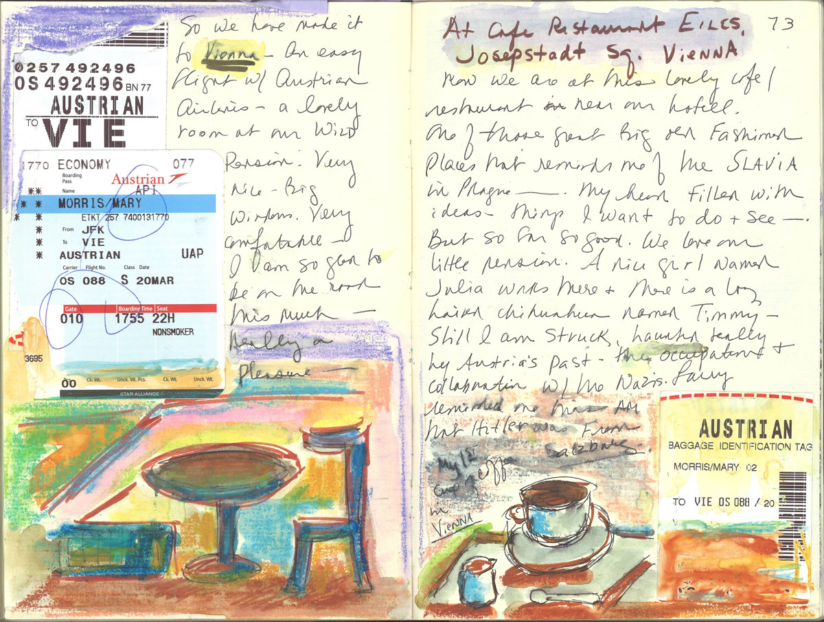 Mary Morris Journal entry from Vienna Trip